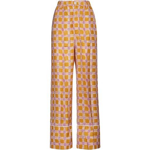 Marni pantaloni pigiama check fields - arancione