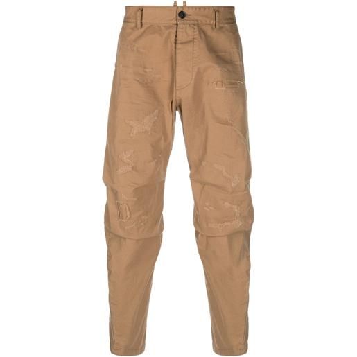 DSQUARED2 jeans affusolati con effetto vissuto - toni neutri