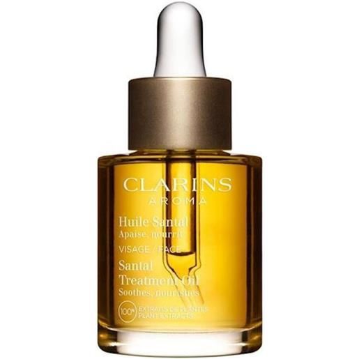 Clarins huile santal trattamento, 30 ml - olio viso pelle secca o arrossata