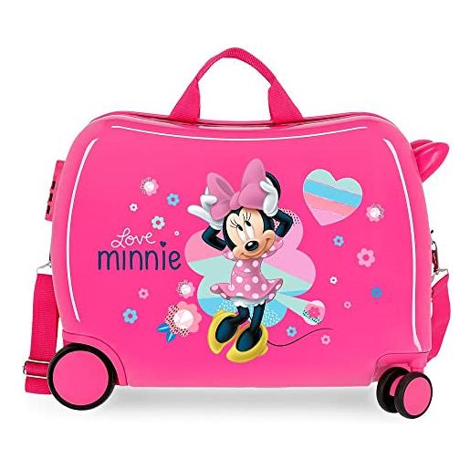 Disney (DIYL9) inf. Abs 4r. Love minnie, valigia per bambini 2 ruote multidirezionali ragazza, rosa (pink), 50x38x20