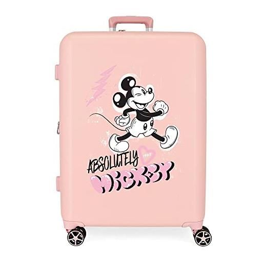 Disney valigia media Disney mickey friendly nude 48x70x26 cm abs rigido chiusura tsa integrata 88l 3,98 kg 4 doppie ruote