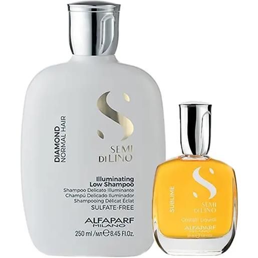 ALFAPARF MILANO alfaparf kit semi di lino illuminating low shampoo 250ml + cristalli 30ml