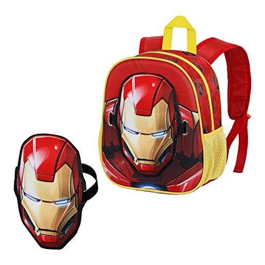 Marvel iron man armour-zaino maschera, rosso, 24 x 27 cm, capacità 6 l