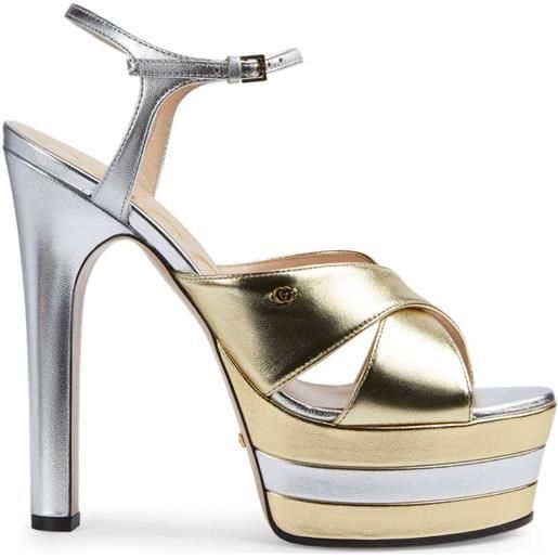 Gucci sandali con effetto metallizzato - oro