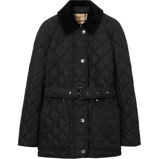 Burberry giacca con ricamo ekd - nero