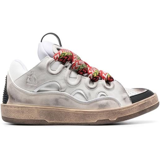 Lanvin sneakers curb in pelle chunky - bianco