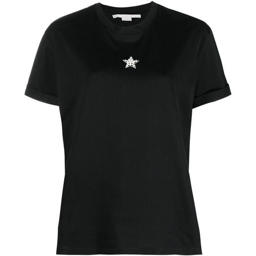 Stella McCartney t-shirt con decorazione in finte perle - nero