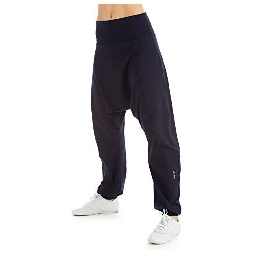 Winshape wh7 pantaloni alla turca, da donna, adatti per il fitness, la danza, il tempo libero, donna, damen trainingshose haremshose wh7 dance fitness freizeit sport, nero, xl