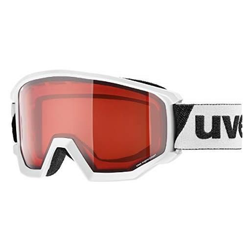 Uvex athletic lgl, occhiali da sci unisex, con intensificazione del contrasto, campo visivo ampliato, privo di appannamenti, white/lasergold lite-rose, one size