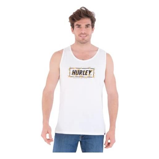 Hurley evd wash bambooboo tank maglietta, bianco, s uomo