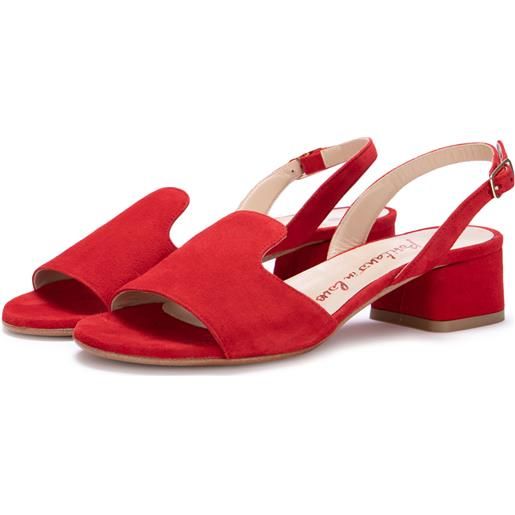 POSITANO IN LOVE | sandali tacco camoscio rosso