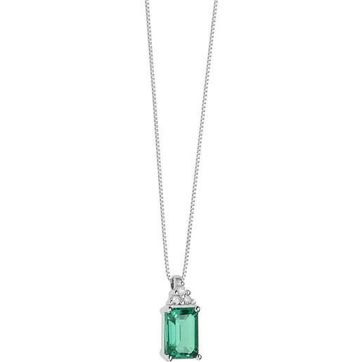 Comete collana diamante, smeraldo gioiello Comete storia di luce caratura 0,02ct glb 1438