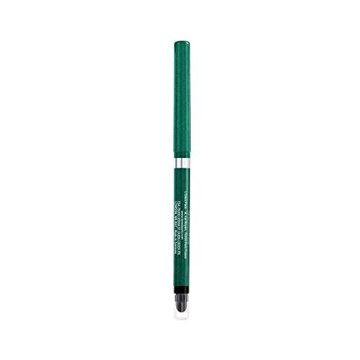 L'Oréal Paris matita automatica in gel infaillible 36h grip liner, tratto sfumabile a lunga tenuta, waterproof, formula in gel, tonalità: 08 emerald green