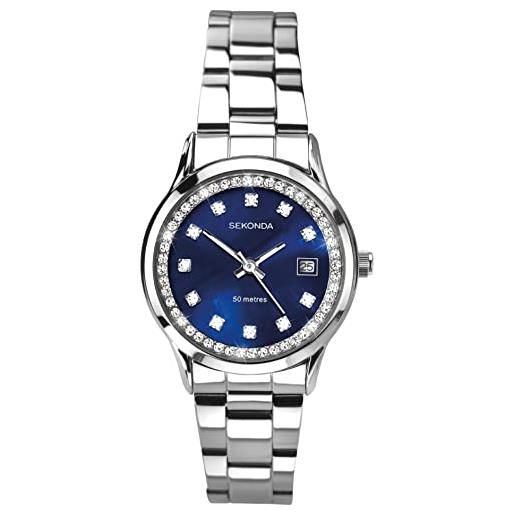 Sekonda midnight star 40324 - orologio da donna con quadrante in madreperla blu, bracciale