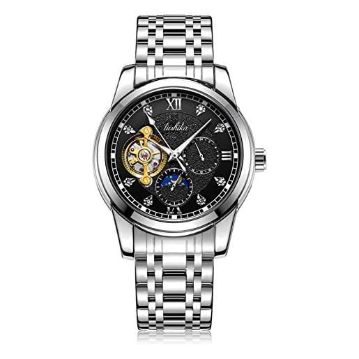RORIOS orologio uomo orologio meccanico automatico da polso moda lancette luminoso orologio tourbillon impermeabile orologio per uomo