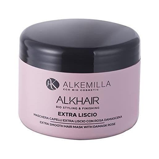 Alkemilla - maschera capelli extra liscio con rosa damascena 200ml ecobio vegano cod. 0490