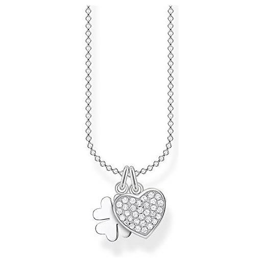 Collana Quadrifoglio Portafortuna Per Donna In Acciaio Inossidabile - Ciondolo Fiore 5 Petali Con Catena Regolabile 40-45 Cm - Regalo In Scatola
