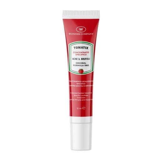 W Wonder Company tomatix concentrato acne & brufoli, trattatmento specifico localizzato che agisce direttamente sul brufolo effetto pore refiner immediato, 15 ml - wonder company