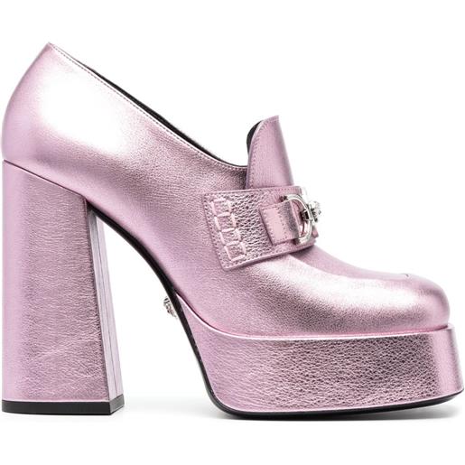 Versace pumps aevitas con effetto metallizzato 125mm - rosa