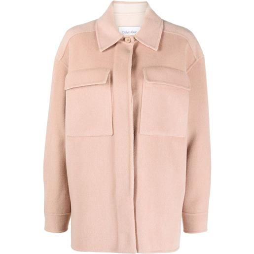 Calvin Klein giacca-camicia con colletto ampio - rosa