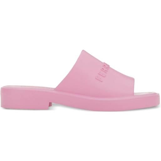 Ferragamo sandali slides a punta aperta - rosa