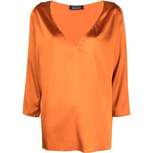 Gianluca Capannolo blusa nathalie con scollo a v - arancione