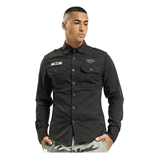 Brandit Brandit luis - maglietta vintage, camicia uomo, nero 61015, 7xl