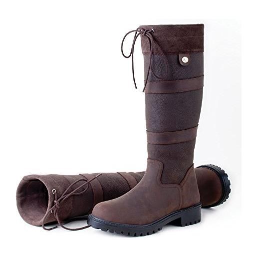 Rhinegold elite brooklyn - stivali da campagna, in pelle, unisex, 78452, marrone, size 8 (eu42)
