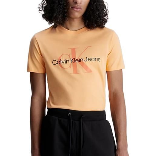 Calvin Klein Jeans calvin klein t-shirt uomo slim con logo arancione