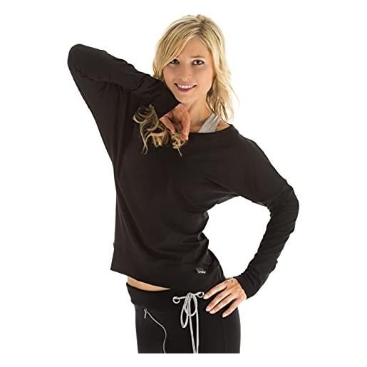 WINSHAPE winston hape - maglia a maniche lunghe per il tempo libero, per sport, danza e fitness, donna, longsleeve freizeit sport dance fitness, nero, xs