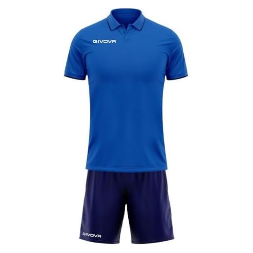 GIVOVA kit032, maglia e pantaloncino da calcio unisex - adulto, bianco/nero, 4xs