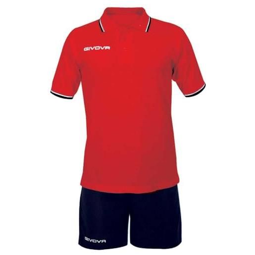 GIVOVA street kit calcio unisex - adulto, multicolore (rosso/blu), l
