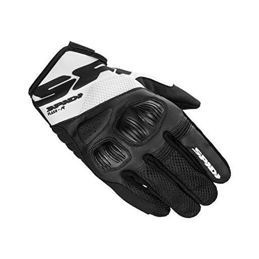 SPIDI, flash-r evo, guanti moto per uomo, protettivi e resistenti, guanti moto estivi impermeabili e antiscivolo, con touchscreen capacitivo, peso medio 0, 1 kg, colore nero e bianco, taglia xxl