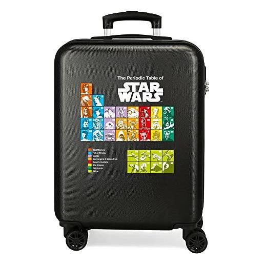 Star Wars badges valigia da cabina nera 38 x 55 x 20 cm rigida abs chiusura a combinazione laterale 34 2 kg 4 ruote doppie bagaglio a mano