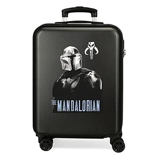 Star Wars the mandalorian - valigia da cabina nera 38 x 55 x 20 cm rigida abs chiusura a combinazione laterale 34 l 2 kg 4 ruote doppie bagaglio a mano