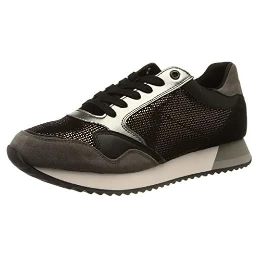 Geox d doralea b, sneakers donna, nero grigio black dk grey, 40 eu