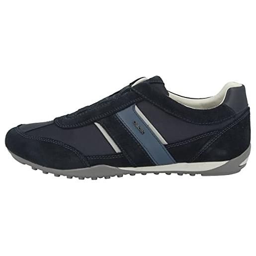 Geox u wells a, sneakers uomo, nero/blu (black/dk jeans), 40 eu