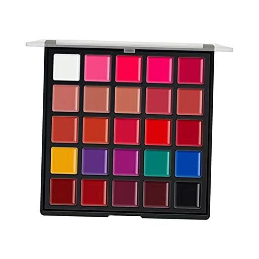 perfk palette di rossetti professionali a 25 colori palette di lucidalabbra multicolori opaca per ragazze kit di trucco non appiccicoso per ragazze