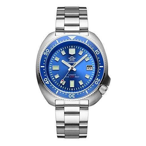 ADDIESDIVE orologio automatico uomo luminescente orologi subacquei in acciaio meccanici nh35 movimento diver 200m/20atm quadrante blu