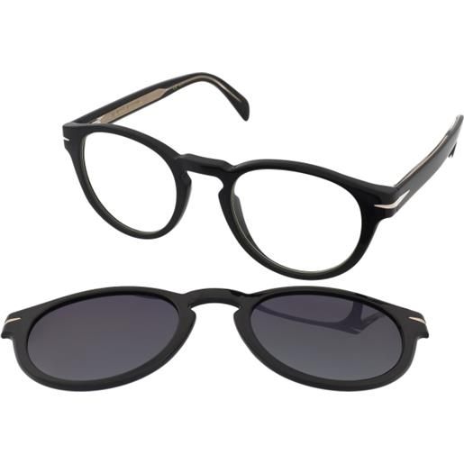 David Beckham db 7104/cs 807/wj | occhiali da vista con clip da sole | unisex | plastica | panthos | nero | adrialenti