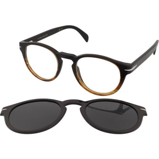 David Beckham db 7104/cs ex4/m9 | occhiali da vista con clip da sole | unisex | plastica | panthos | havana, marrone | adrialenti