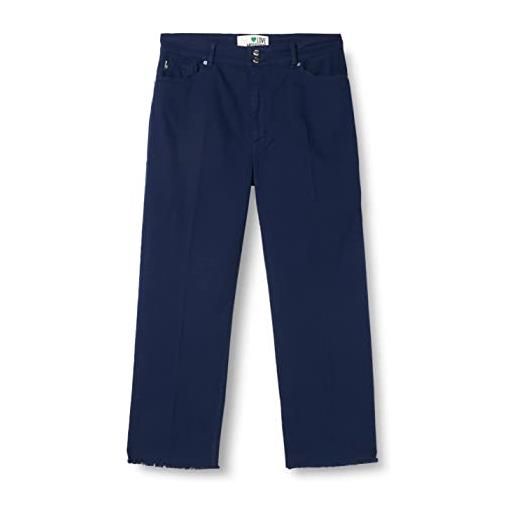 Love Moschino cropped slim fit 5-pocket trousers pantaloni casual, dark blue, 32 da donna