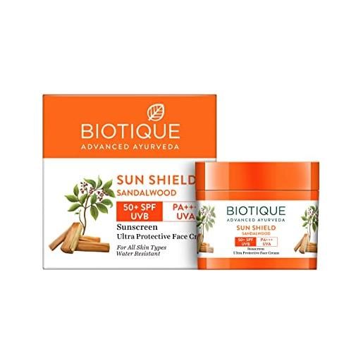 Biotique crema solare viso e corpo bio sandalo spf 50 uva/uvb crema solare