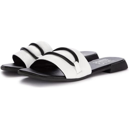 BUENO | sandali pelle bianco nero
