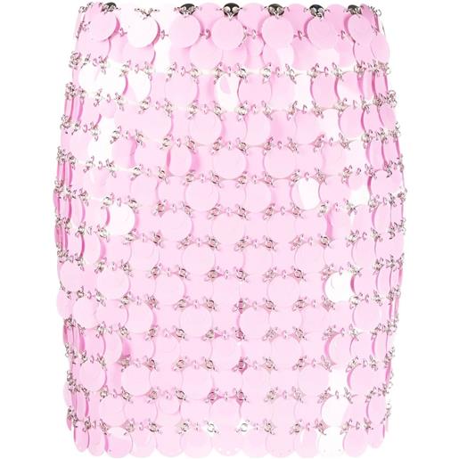Rabanne minigonna con maglia a catena - rosa