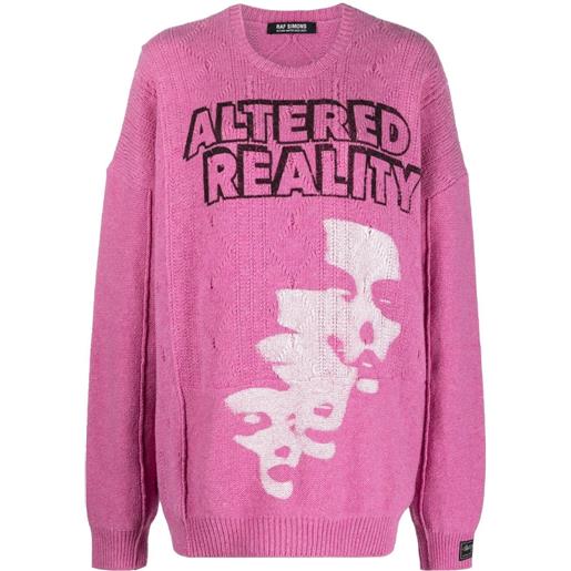 Raf Simons maglione con intarsi grafici - rosa