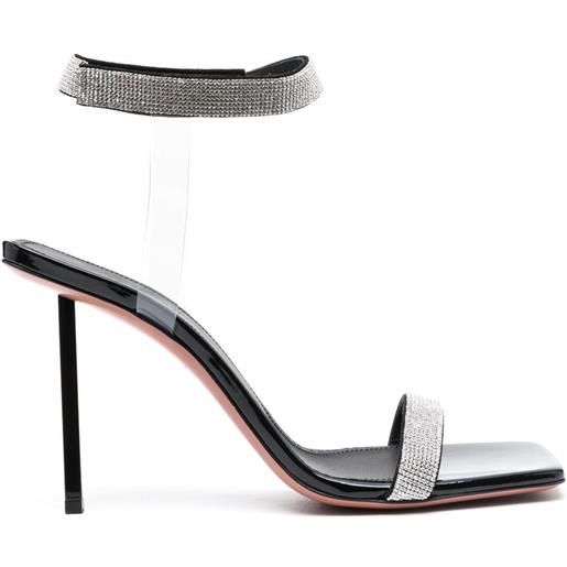 Amina Muaddi sandali rih con cristalli 110mm - nero