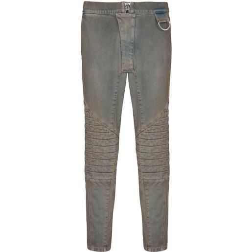 Balmain jeans slim con design a inserti - blu