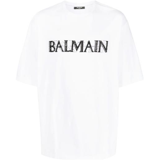 Balmain t-shirt con logo - bianco