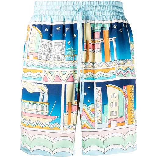 Casablanca shorts con stampa grafica - blu